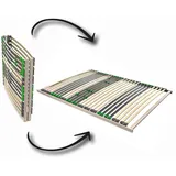 FixSTAR 7-Zonen Lattenrost 140x200 cm Starr Klappbar Fertig montiert - 28 Birke Federleisten - Härtegradverstellung - Buche - Bettrost - Bis 140 kg - Für alle Matratzen - Vormontiert - Made in Europe