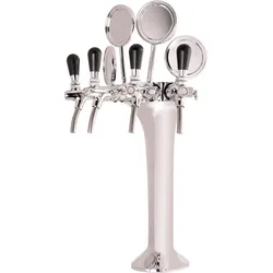 Schanksäule Chrom 4-leitig, elegant, `Topp-Qualität!` (Paketpreis)