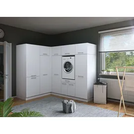 laundreezy Mehrzweckschrank-Set 218 x 200 x 68 cm Weiß