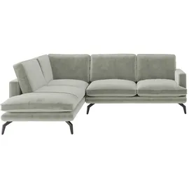 Livetastic Ecksofa, Metall, 3-Sitzer, Ottomane links, L-Form, cm, Reach, Goldenes M, Made in EU, Oeko-Tex® Standard 100, FSC Mix, Lederauswahl, Stoffauswahl, Wohnzimmer, Sofas & Couches, Wohnlandschaften, Ecksofas
