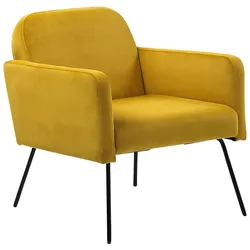 Sessel NARKEN Samtstoff Senfgelb