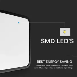 V-Tac Deckenleuchte LED 48 W 420 mm schwarz 5160 lm IP44