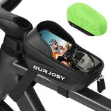 Wasserdicht Handyhalterung Fahrradtasche, Fahrradtasche Rahmen mit TPU-Touchscreen und Sonnenblende, Rahmentasche fürs Fahrrad, Kompatibel mit Handys Unter 6,5 Zoll, Fahrrad Zubehör mit Regenschutz