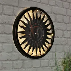 Haushalt International Solar Wandlicht Sonne mit 12 warmweißen LEDs und Dämmerungssensor