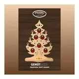 Weigla "Weihnachtsbaum mit roten Kugeln, NATUR, Made in Germany", beige (natur), B:21cm H:30,5cm T:8,5cm, Holzwerkstoff, Kerzenhalter, Teelichthalter, aus Holz