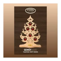 Weigla "Weihnachtsbaum mit roten Kugeln, NATUR, Made in Germany", beige (natur), B:21cm H:30,5cm T:8,5cm, Holzwerkstoff, Kerzenhalter, Teelichthalter, aus Holz