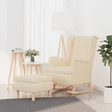 Schaukelsessel Mit Hocker Creme Stoff