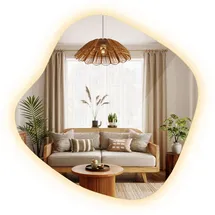 Tulup LED Spiegel Amorpher LED Spiegel 77x76,6 cm LED Wohnzimmerspiegel OrganischGroßer LED Badspiegel Unregelmäßig Warmweiß 3000K