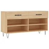 vidaXL Schuhbank Sonoma-Eiche 102x35x55 cm Holzwerkstoff
