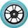 Blunt 10 Spokes Scooter-rad - Black / Turquoise - 100 mm