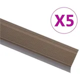 vidaXL Treppenkantenprofil in L-Form 5 Stk. Aluminium 90 cm Braun