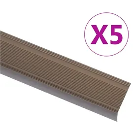 vidaXL Treppenkantenprofil in L-Form 5 Stk. Aluminium 90 cm Braun
