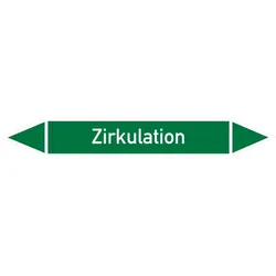 Rohrleitungskennzeichen Zirkulation - 270x37 mm Folie selbstklebend