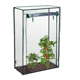 Relaxdays Tomatengewächshaus 1 x 0,5 x 1,5 m transparent/grün