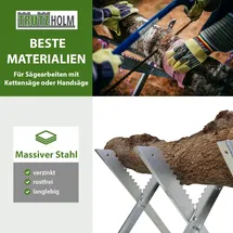 Baumarktplus Sägebock Holzsägebock Holzschneidebock verzinkt 150 kg Traglast Kettensägebock für Holzsägearbeiten