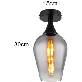 meineWunschleuchte - Kleine LED Deckenleuchte Rauchglas Lampenschirm, Ø15cm