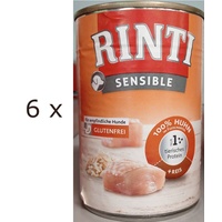 (EUR 8,31 / kg)  RINTI Sensible Huhn & Reis | 6 Dosen x 400 g | Nassfutter