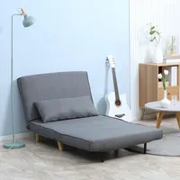HOMCOM Einzelsofa Sofabett klapp verstellbar Rückenlehne nordisch skandinavisch