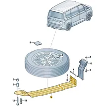 Volkswagen 7H0801903B Spannbügel Reserveradhalter Notrad Halterung