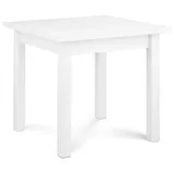 KONSIMO® Esstisch SALUTO Esszimmertisch Küchentisch 80x80cm, ausziehbar bis 110cm, quadratisch weiß