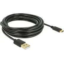 DeLock USB-A auf USB-C 4,0 m Schwarz