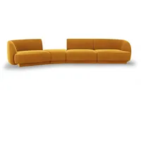 Micadoni Sofa Miley, modular 4-Sitzer gelb