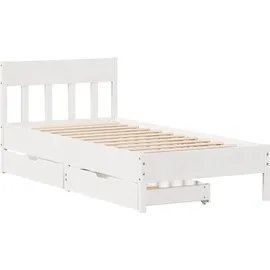 vidaXL Massivholzbett 100 x 200 cm Weiß