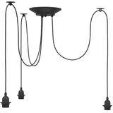 vidaXL 3-flg. E27 60 cm schwarz Metall