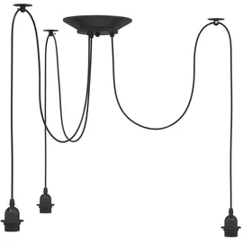 vidaXL 3-flg. E27 60 cm schwarz Metall
