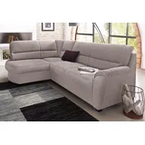 sit&more Ecksofa »Pandora L-Form«, wahlweise mit Bettfunktion und Bettkasten grau