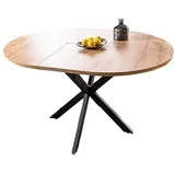 Design Esstisch rund GO-111 ausziehbar Tisch Esszimmer 100x100x75 cm - Naturbelassen