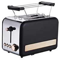 Michelino Toaster 2 Scheiben Toaster Deluxe Retro, 850 W schwarz