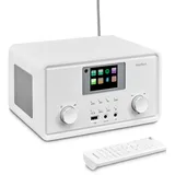 MEDION P85027 Internetradio (DAB Plus, UKW Radio, Spotify Connect, WLAN, Bluetooth, Streaming, Equalizer, Farbdisplay, USB, AUX, Wecker, Schlummerfunktion, Sleep Timer) weiß