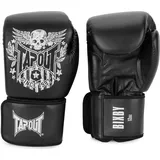 TapouT Boxhandschuhe aus Kunstleder (1Paar) Bixby, Black/Off White, 12 oz,