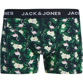 JACK & JONES JACFLAMINGO FLOWER TRUNKS 3er Pack Schwarz / Grün / Rosa / Weiß XL