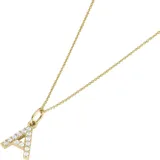Luigi Merano Kette mit Anhänger LUIGI MERANO "Anhänger Buchstabe A mit Zirkonia, Gold 375", gold, Halsketten, Damen, 45cm, Gelbgold 375