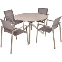 Garden Pleasure Sitzgruppe Sienna, silber Kunststoff, Metall, 5-teilig