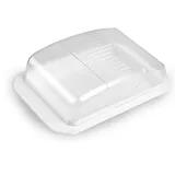 Pro Home Butterdose mit transparentem Deckel Weiß