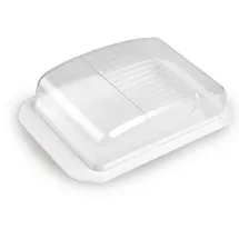 Pro Home Butterdose mit transparentem Deckel Weiß