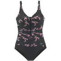 LASCANA Badeanzug Damen schwarz-bedruckt Gr.50 Cup B