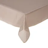 Tischdecke Outdoor Wetterfest, rutschfest & UV-Beständig in 7 Farben - Karo-Design - Weichschaum PVC Tischdecke Abwaschbar & Waschbar bei 30°C - Gartentischdecke Oval 140x180 cm Beige