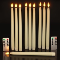 SoulBay LED Stabkerzen mit Timerfunktion, 10 Stück LED Kerzen mit Fernbedienung, Schwebende Kerzen mit Flackernde Flamme für Zimmer Party Valentinstag Halloween Weihnachtsdeko