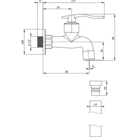 Deante Garten-Kaltwasserhahn 1/2"