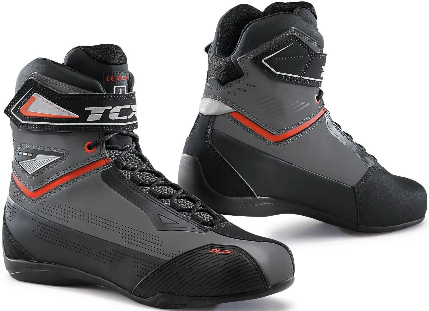 TCX Rush 2 Air perforierte Motorradschuhe, grau-rot, Größe 38 für Männer