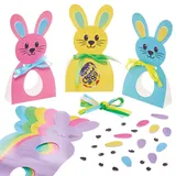Baker Ross FN394 Bunny Easter Egg Holder - 10er-Pack, Zubehör für die Ostereiersuche, Halter für Osterschokolade