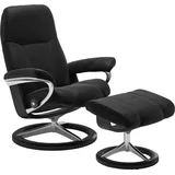 Stressless Stressless® Relaxsessel »Consul«, (Set, Relaxsessel mit Hocker), mit Hocker, mit Signature Base, Größe M, Gestell Schwarz, schwarz