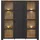 Forte Highboard Bohol 151,1 x 160,6 x 42 cm Riviera Eiche / Schwarz