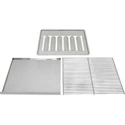 Beeketal Gasgrill Gas Grillplatte Grillrost, Abtropfblech, Abdeckung