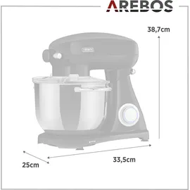 Arebos Retro 1800 W schwarz