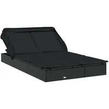 vidaXL 2-Personen-Sonnenliege Doppelliege 213 x 118 x 97 cm Schwarz